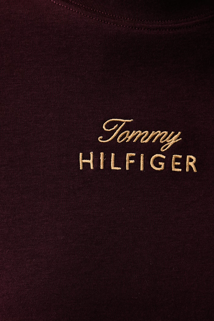 Osnovna kratka majica ženska bombažna Tommy Hilfiger bordo WW0WW51725