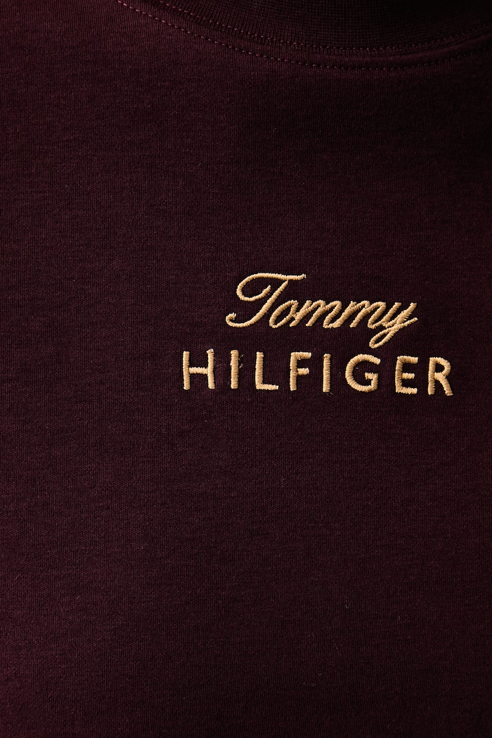 Osnovna kratka majica ženska bombažna Tommy Hilfiger bordo WW0WW51725