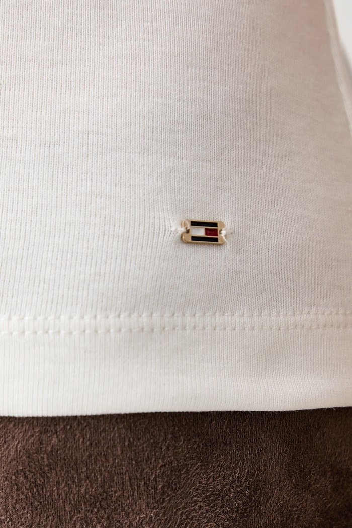 Tommy Hilfiger tričko dámské bavlněné WW0WW52382 béžová