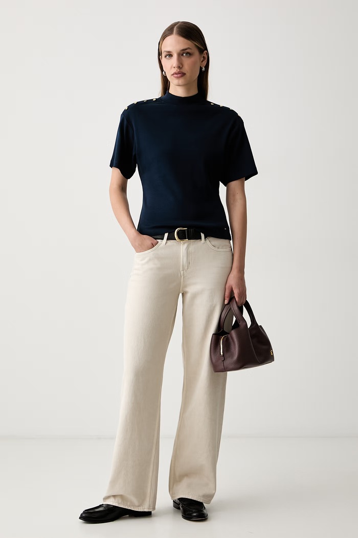 Tommy Hilfiger tričko dámské bavlněné WW0WW52382 námořnická modř AW26