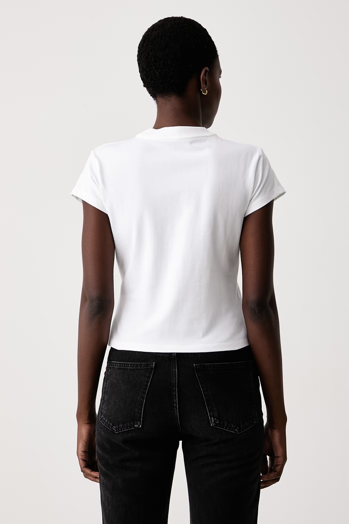 Oblečenie Calvin Klein Jeans Tričko dámske bavlnené s elastanom LV047H843G biela