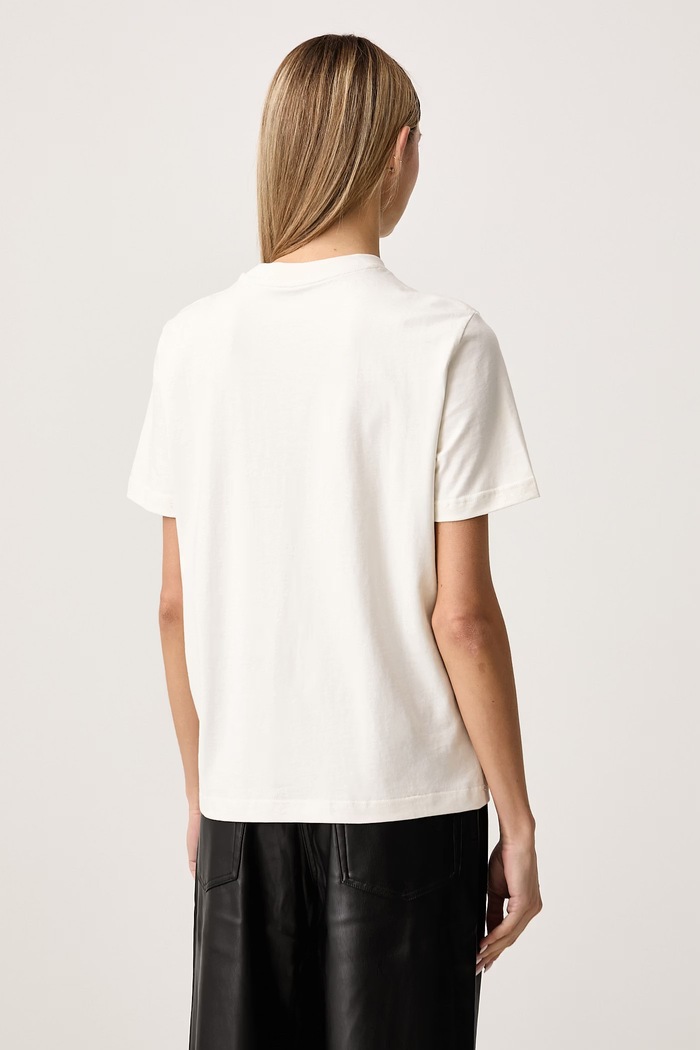 Calvin Klein Jeans T-shirt damski bawełniany LV047H819G beżowy AW26