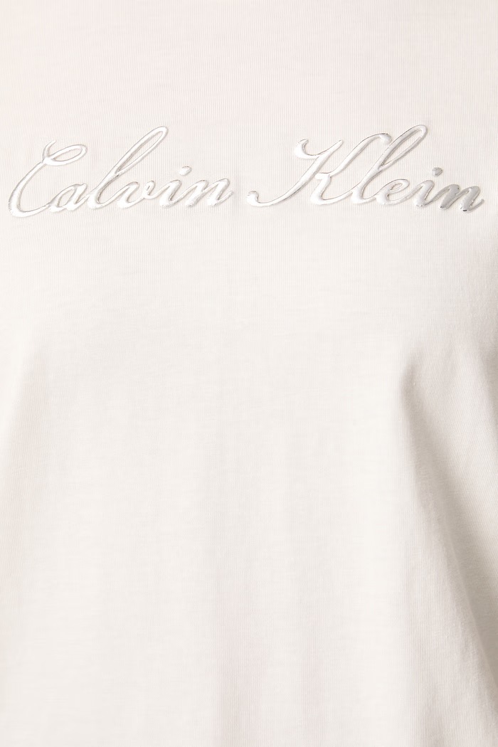 T-shirt damski bawełniany Calvin Klein Jeans LV047H819G beżowy