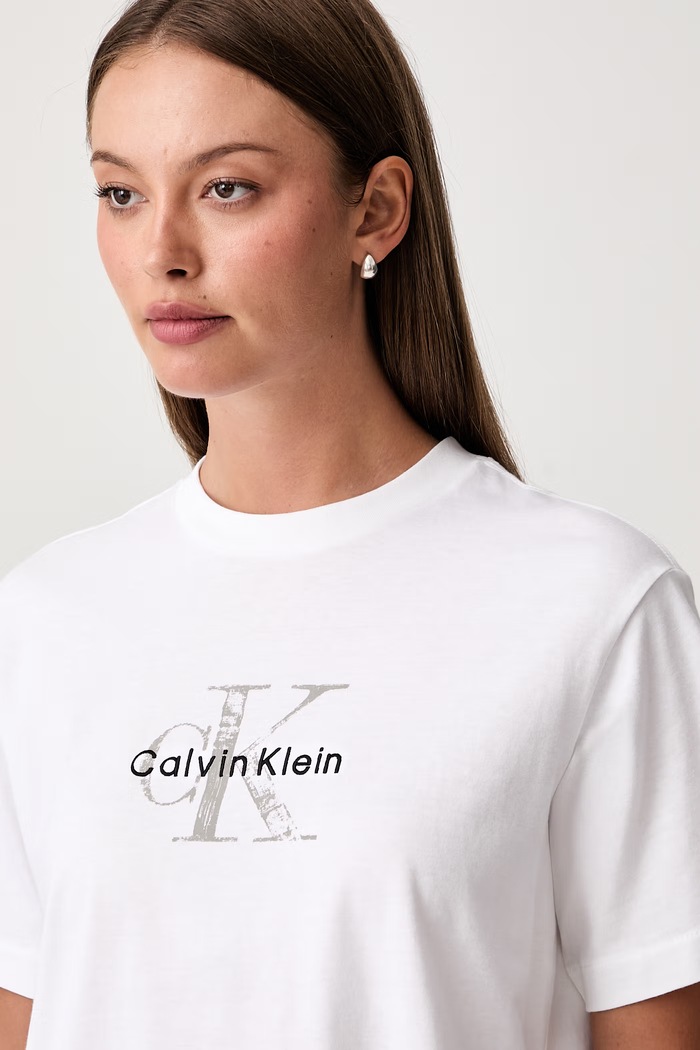 Calvin Klein Jeans T-shirt damski bawełniany biały LV047H802G