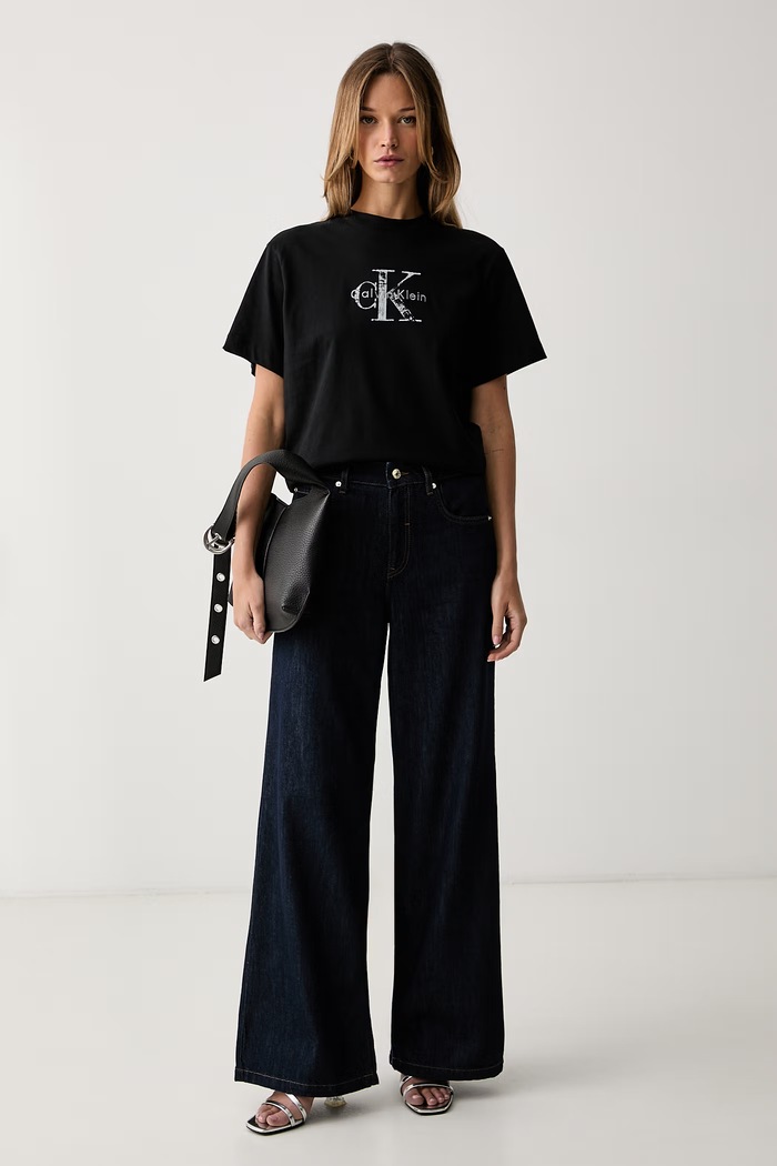 Calvin Klein Jeans tričko dámske bavlnené LV047H802G čierna AW26