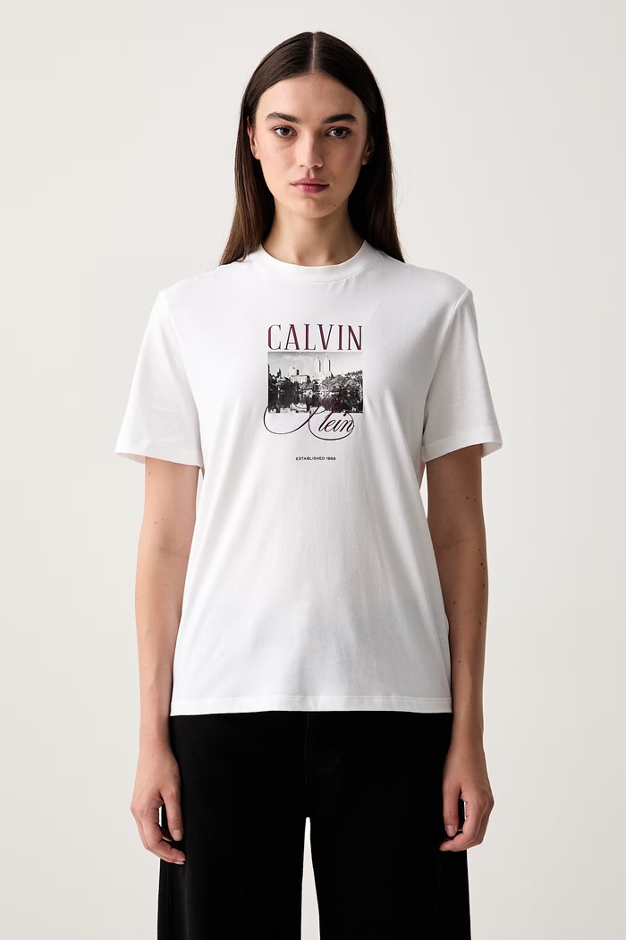 Calvin Klein Jeans T-shirt damski bawełniany biały LV047H804G