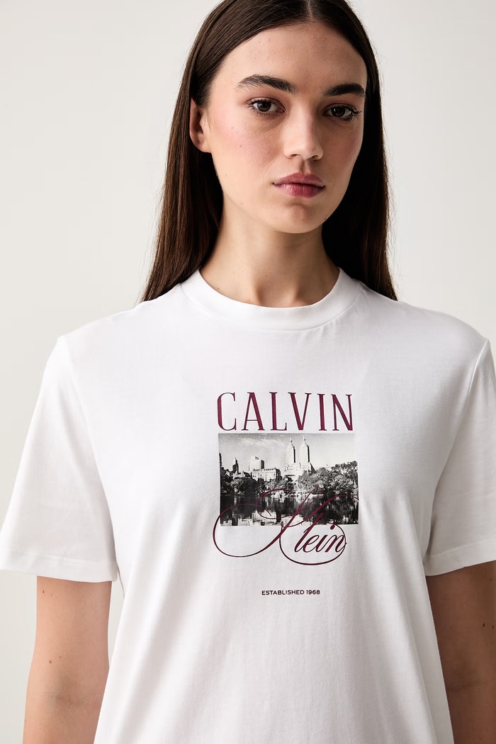 Calvin Klein Jeans T-shirt damski bawełniany biały LV047H804G