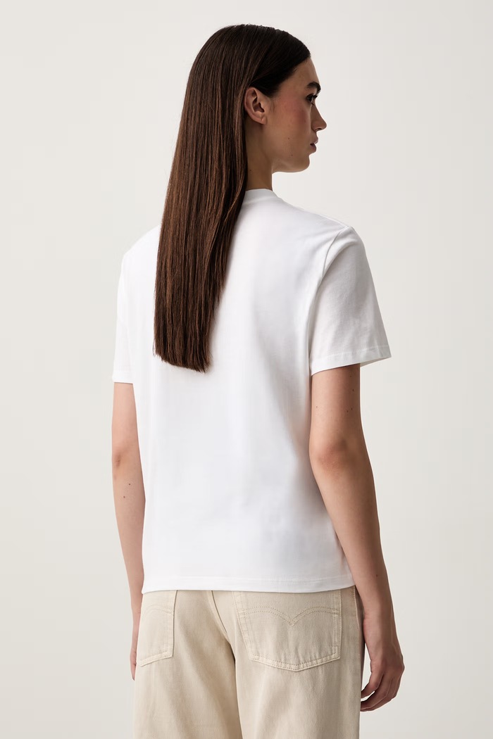 Odzież Calvin Klein Jeans T-shirt damski bawełniany LV047H803G biały