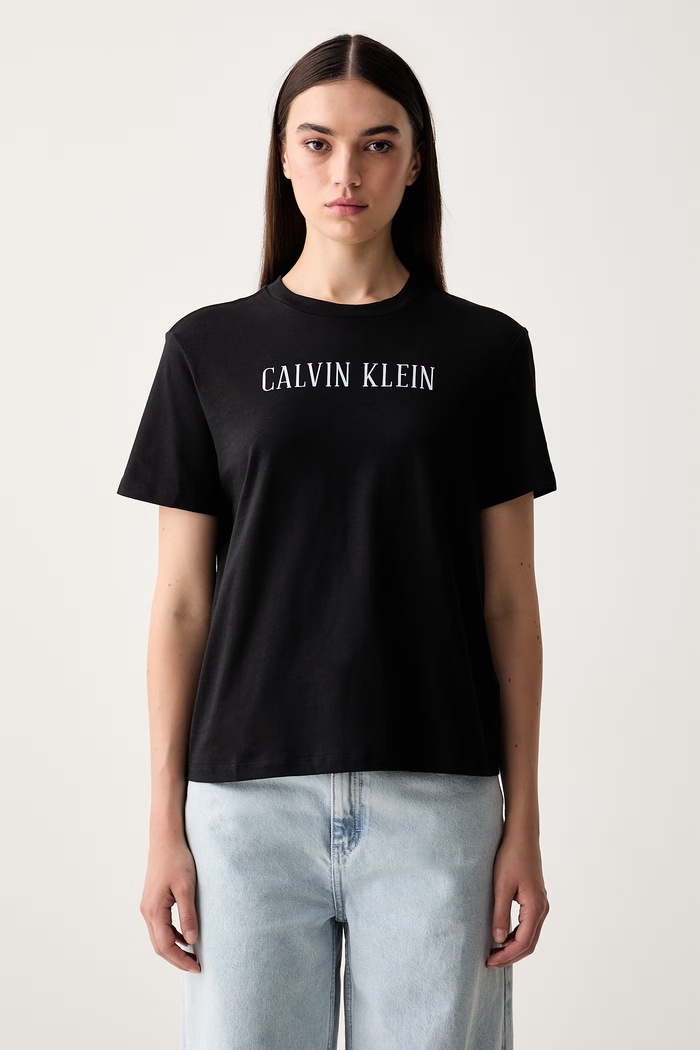 Calvin Klein Jeans T-shirt damski bawełniany czarny LV047H803G