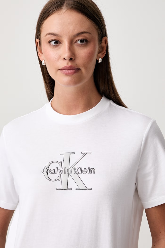 Calvin Klein Jeans T-shirt damski bawełniany biały LV047H800G