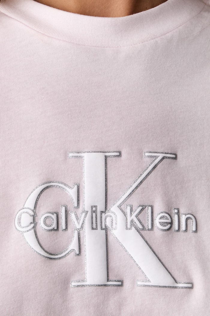 T-shirt damski bawełniany Calvin Klein Jeans różowy LV047H800G