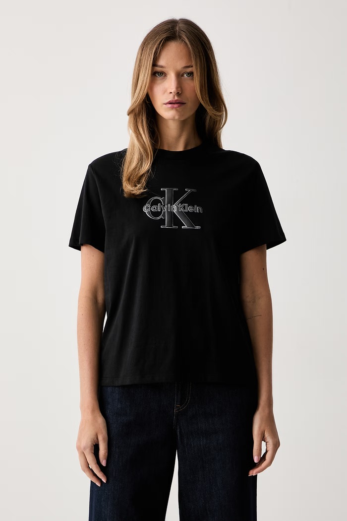 Calvin Klein Jeans tričko dámske bavlnené čierna LV047H800G