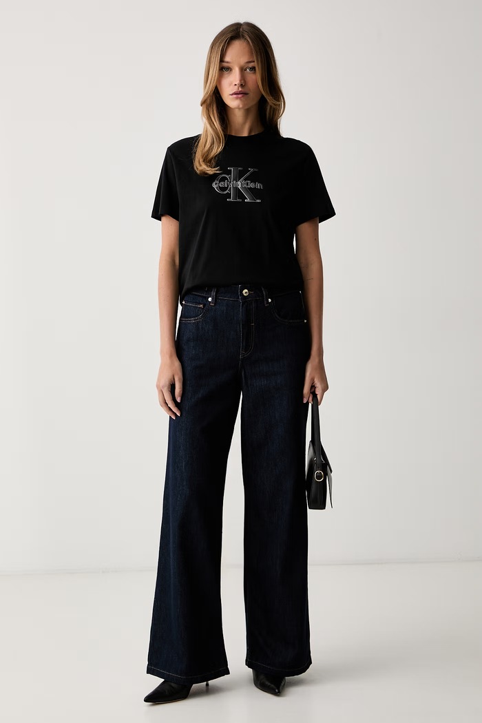 Calvin Klein Jeans tričko dámske bavlnené LV047H800G čierna AW26