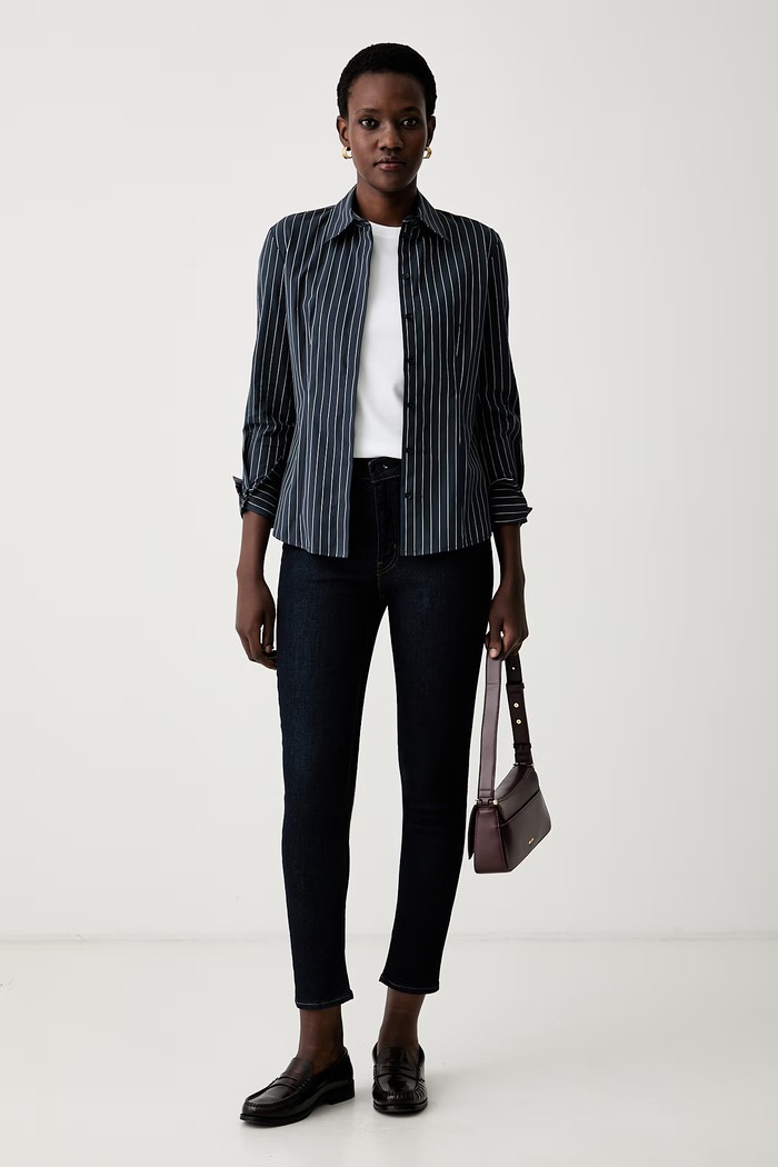 Calvin Klein tričko dámské bavlněné s elastanem LV047H826G bílá AW26
