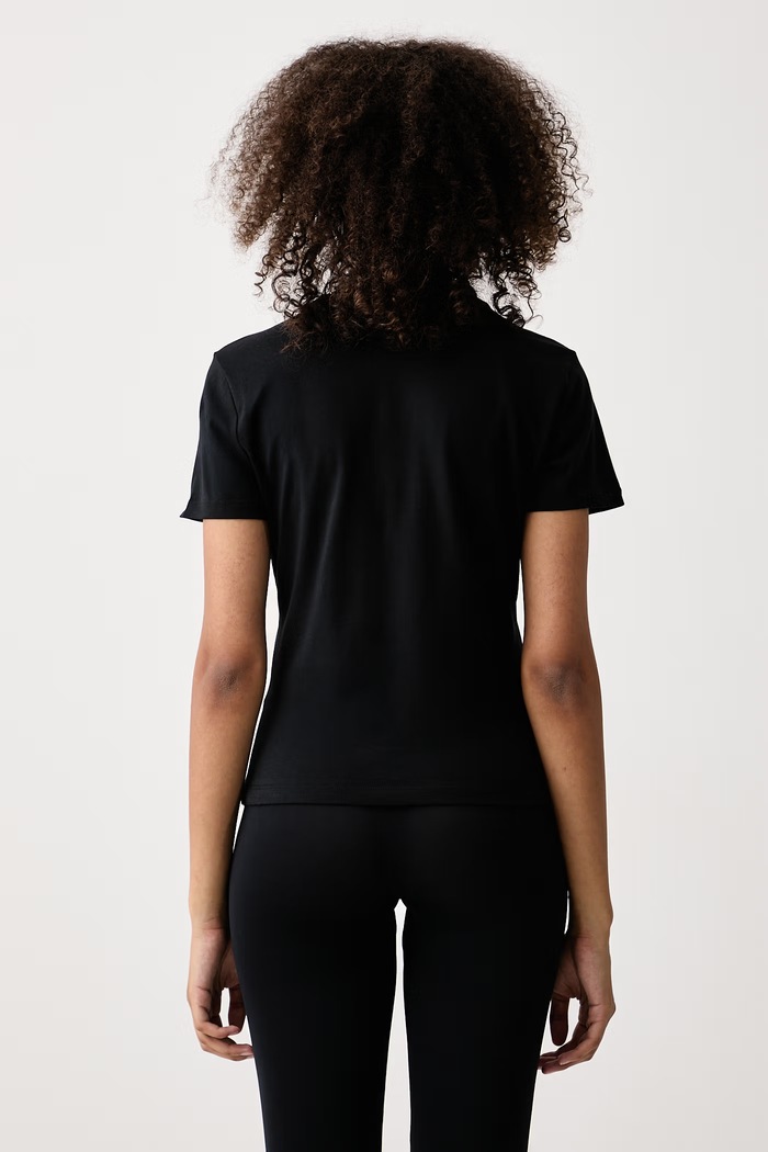 Odzież Calvin Klein T-shirt damski bawełniany z elastanem LV047H826G czarny