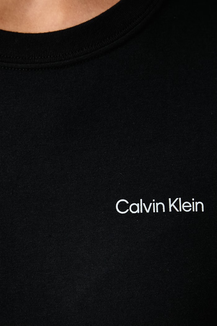 T-shirt damski bawełniany z elastanem Calvin Klein czarny LV047H826G
