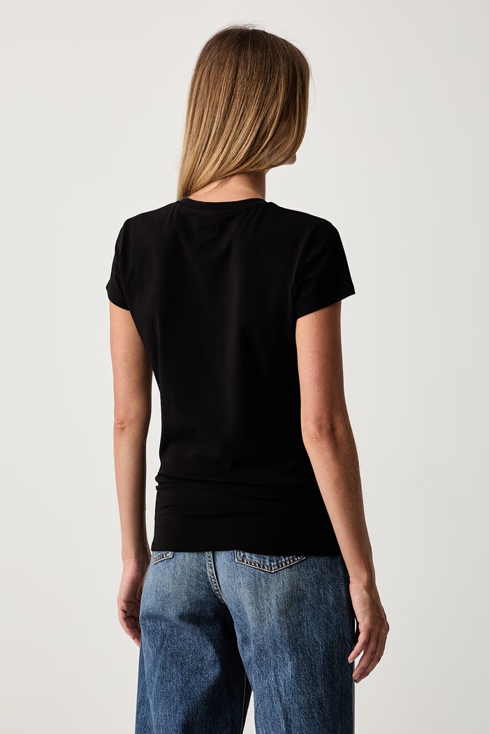 Oblečenie Armani Exchange basic tričko dámske bavlnené s elastanom XW002971.AF16294 čierna