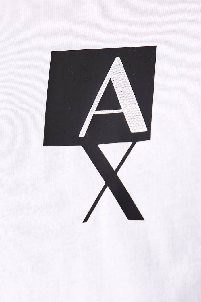 Tricou pentru femei din bumbac Armani Exchange alb XW002970.AF10356