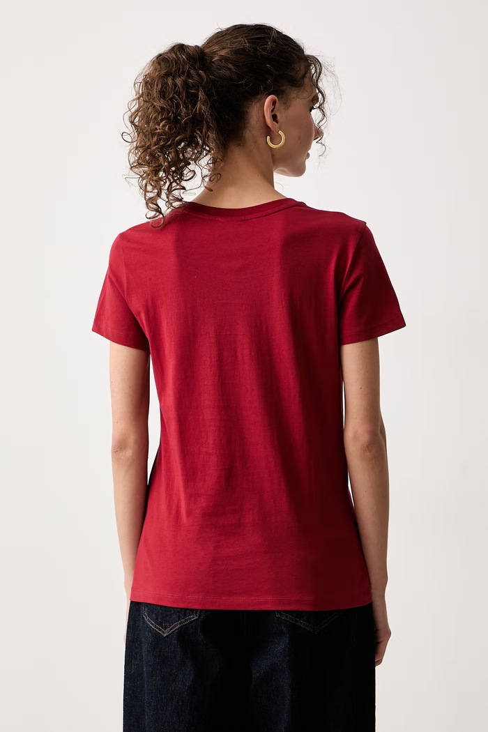 Odzież Armani Exchange T-shirt damski bawełniany XW002970.AF10356 czerwony