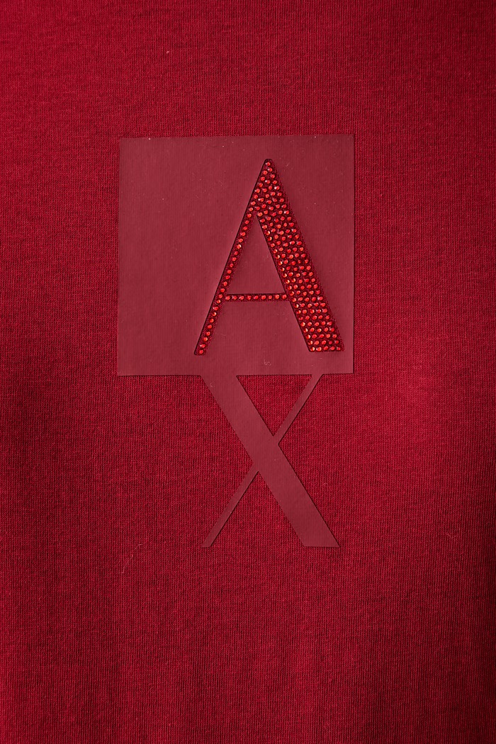 T-shirt damski bawełniany Armani Exchange czerwony XW002970.AF10356