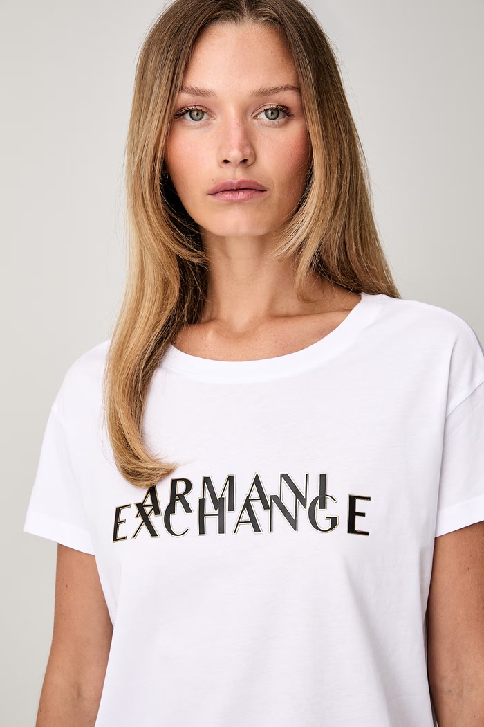 Armani Exchange T-shirt damski bawełniany biały XW002957.AF10356