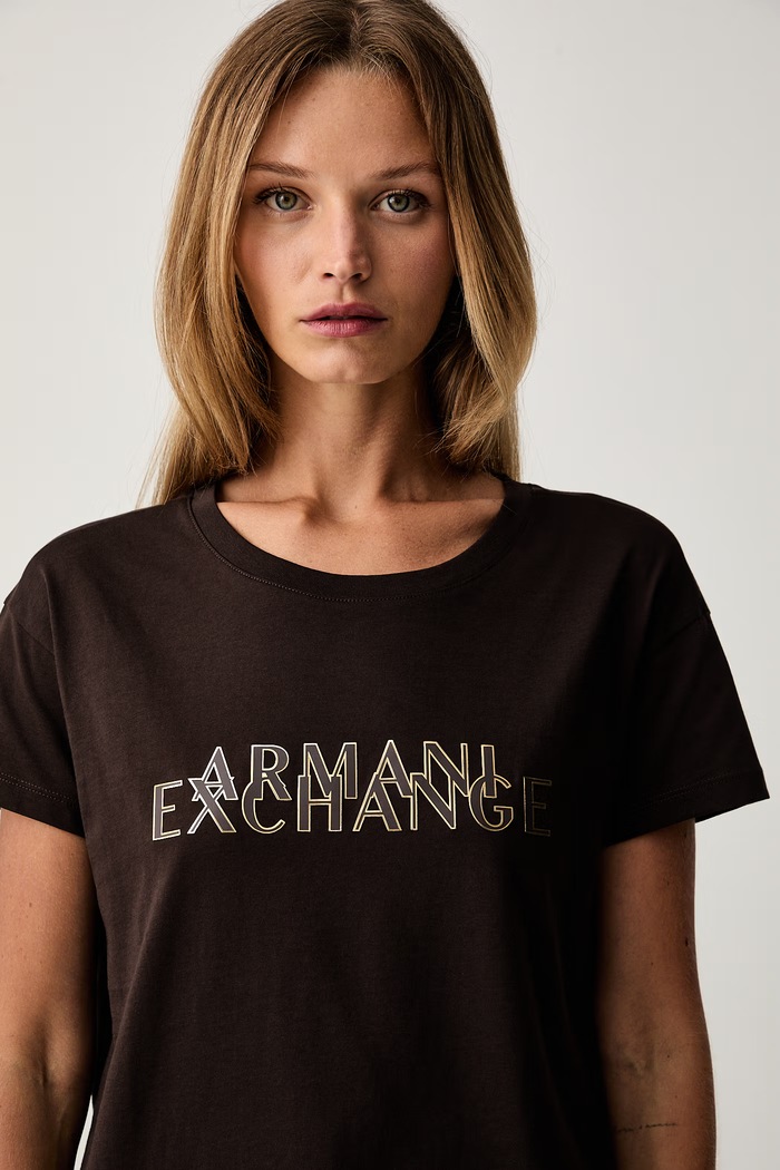 Armani Exchange tričko dámske bavlnené hnedá XW002957.AF10356