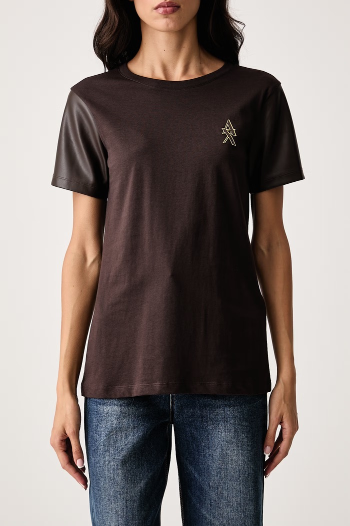 Tričko dámske bavlnené Armani Exchange XW002812.AF10356 hnedá