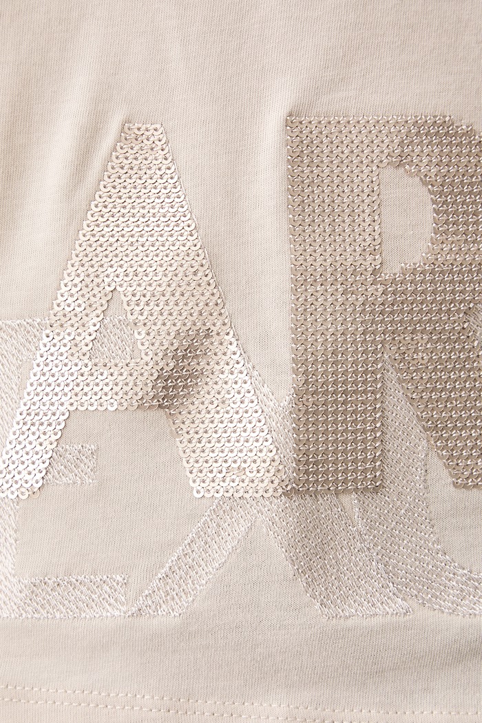 Tricou pentru femei din bumbac Armani Exchange bej XW002779.AF10356