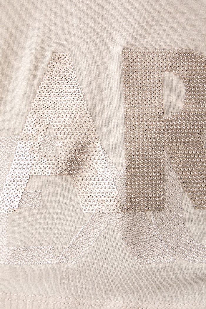 Tricou pentru femei din bumbac Armani Exchange bej XW002779.AF10356