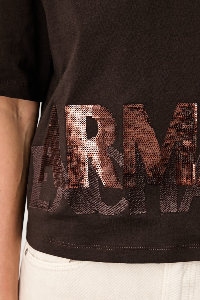 Armani Exchange majica za žene od pamuka XW002779.AF10356 smeđa