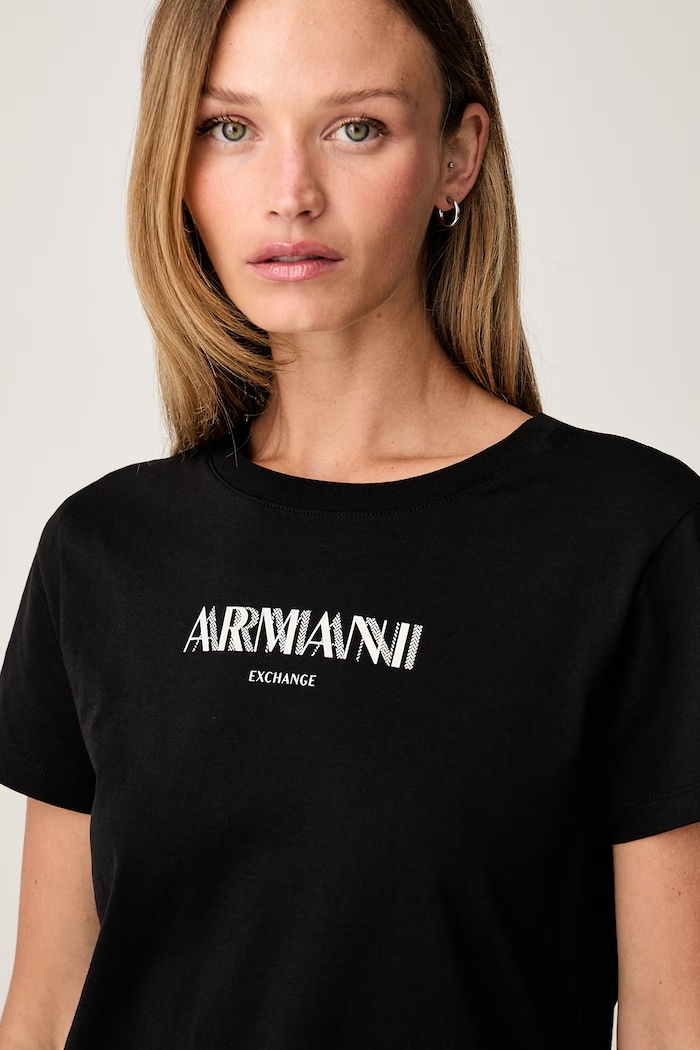 Armani Exchange majica za žene od pamuka crna XW002776.AF10356