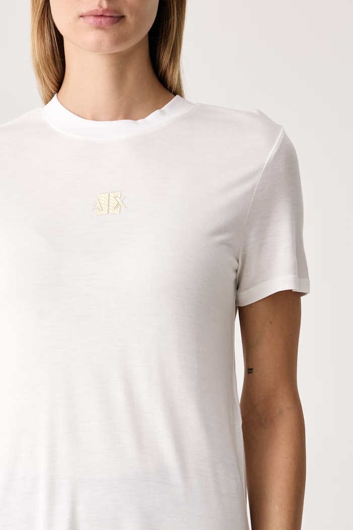 Oblečenie Armani Exchange Tričko dámske z viskózy XW002773.AF26303 biela