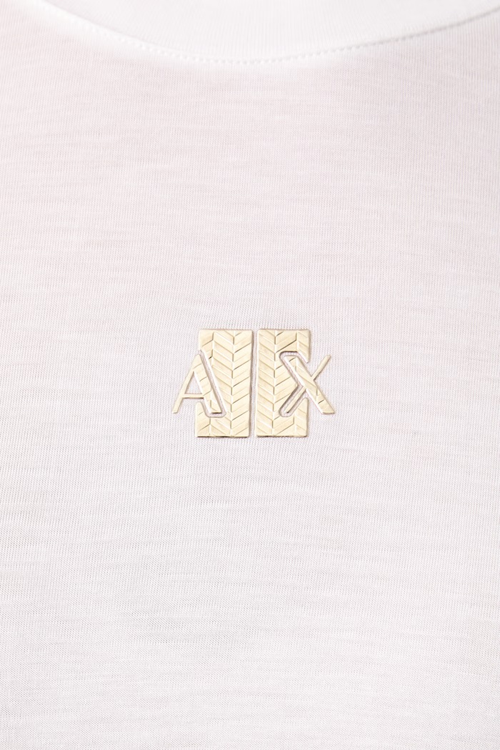 Tričko dámske z viskózy Armani Exchange XW002773.AF26303 biela