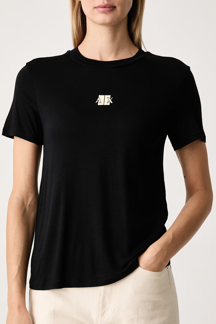 Odjeća Armani Exchange Majica za žene od viskoze XW002773.AF26303 crna