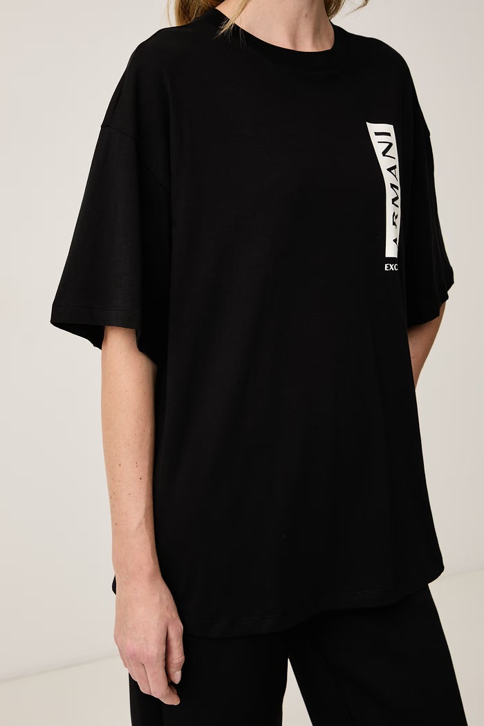 Тениска дамска от памук Armani Exchange XW002560.AF10356 черен