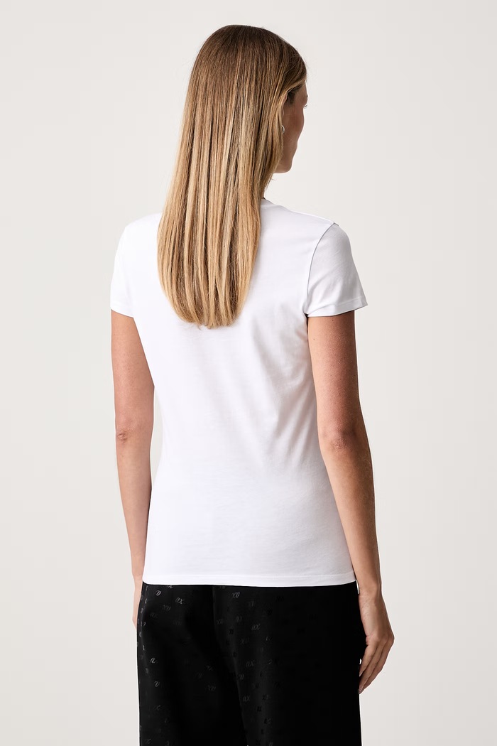 Odzież Armani Exchange T-shirt damski bawełniany XW002550.AF10356 biały