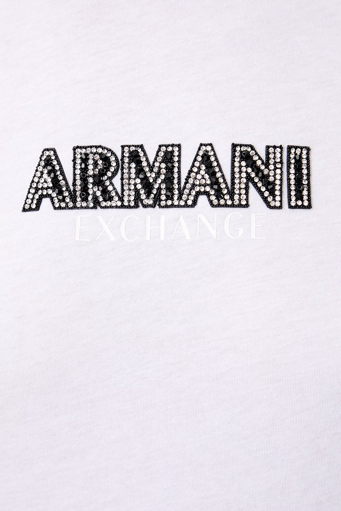 Armani Exchange T-shirt damski bawełniany XW002550.AF10356 biały
