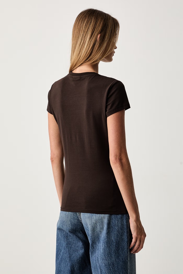 Oblečenie Armani Exchange tričko dámske bavlnené s elastanom XW002547.AF23955 hnedá