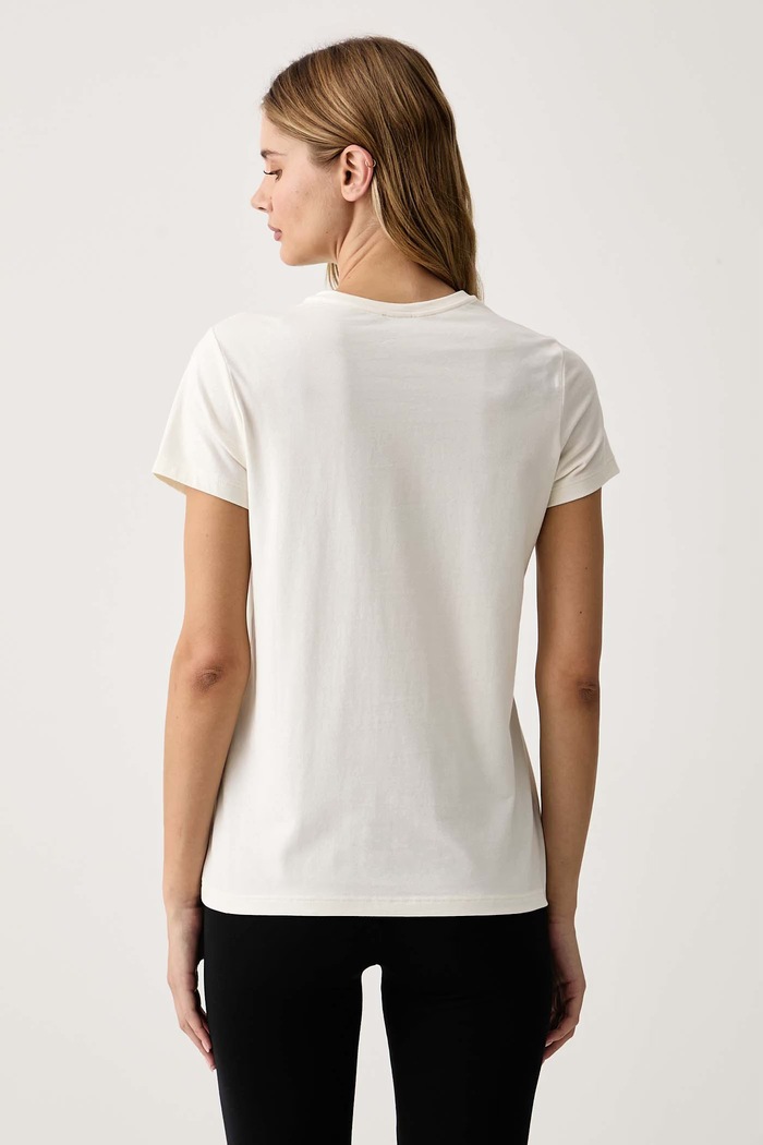 Odzież Emporio Armani Underwear T-shirt lounge damski bawełniany z elastanem EW000408.AF27298 beżowy