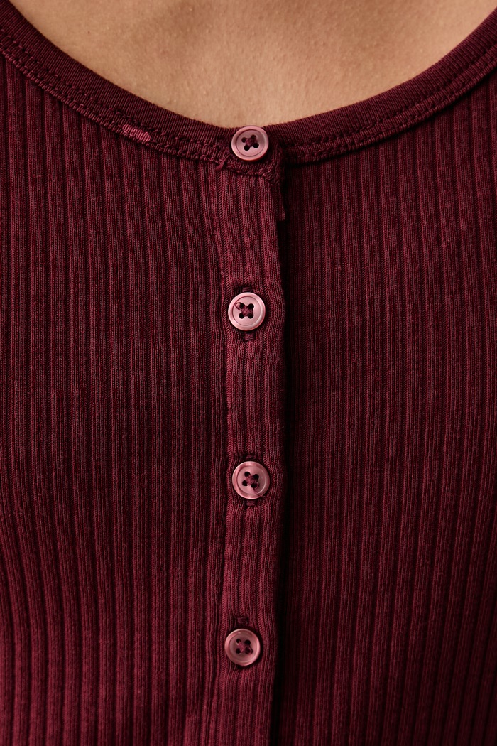 Levi's kratka majica ženska bombažna z elastanom AUSTEN BUTTON THROUGH SS 0087U.0007 rdeča