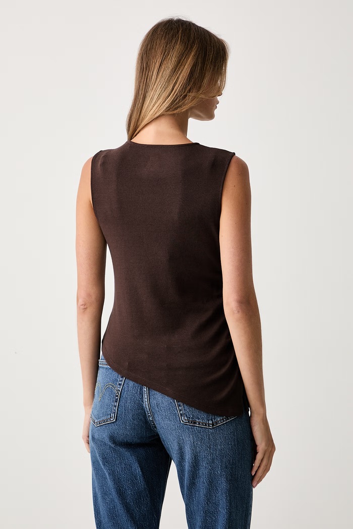 Abbigliamento Levi's top da donna con cotone ALILA ASYMMETRICAL SL 0086N marrone