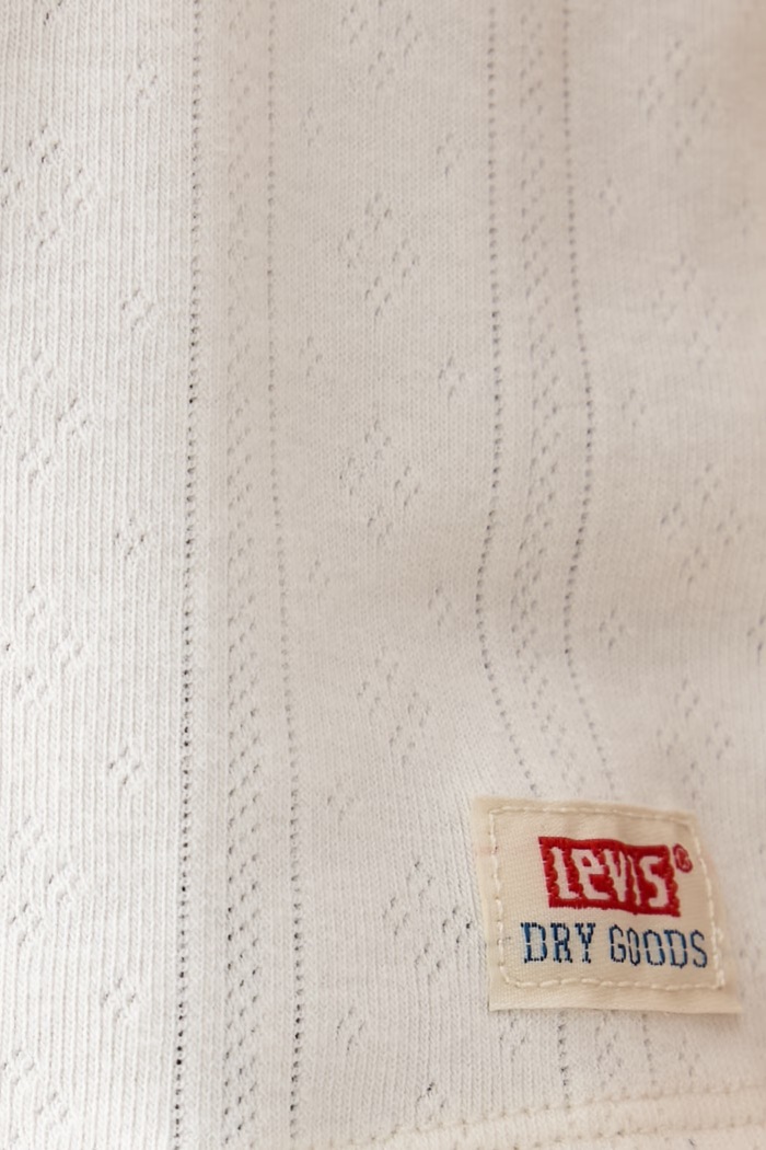 Топ дамски с памук DRY GOODS POINTELLE LACE TANK Levi's бежов 0086L