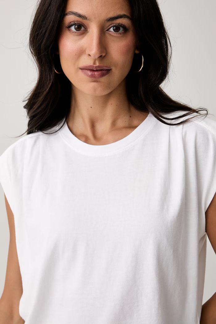 Levi's τοπ γυναικείο βαμβακερό PLEATED MUSCLE TANK λευκό 0085U