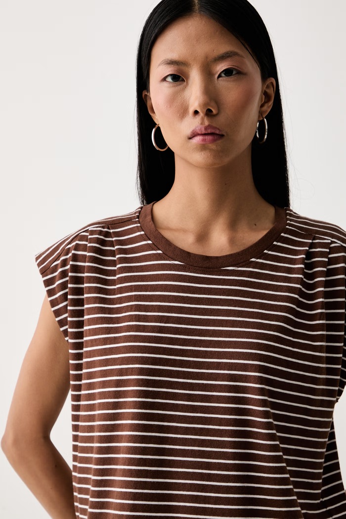 Levi's top damski bawełniany PLEATED MUSCLE TANK brązowy 0085U