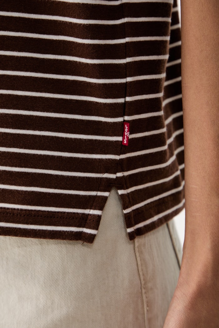 Levi's top damski bawełniany PLEATED MUSCLE TANK 0085U brązowy