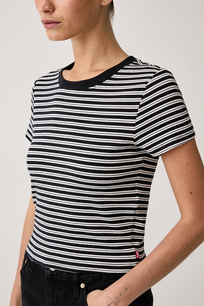 T-shirt γυναικείο βαμβακερό με ελαστάν ESSENTIAL BABY Levi's 0085R.0003 μαύρο