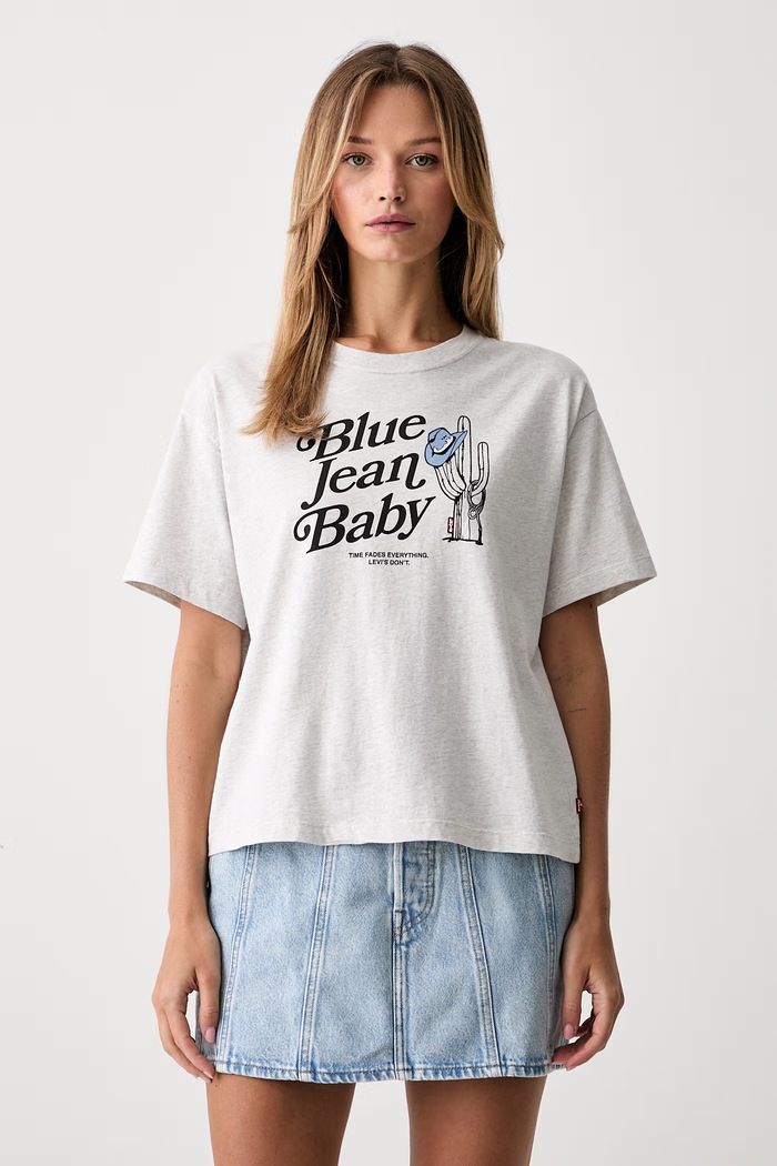Levi's kratka majica ženska bombažna GR ANYDAY siva 005HP