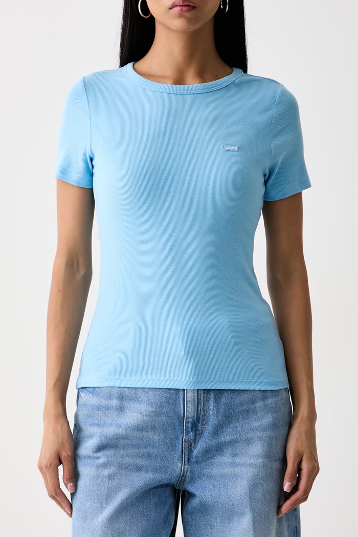 Levi's T-shirt damski bawełniany z elastanem HAYES niebieski 001J3
