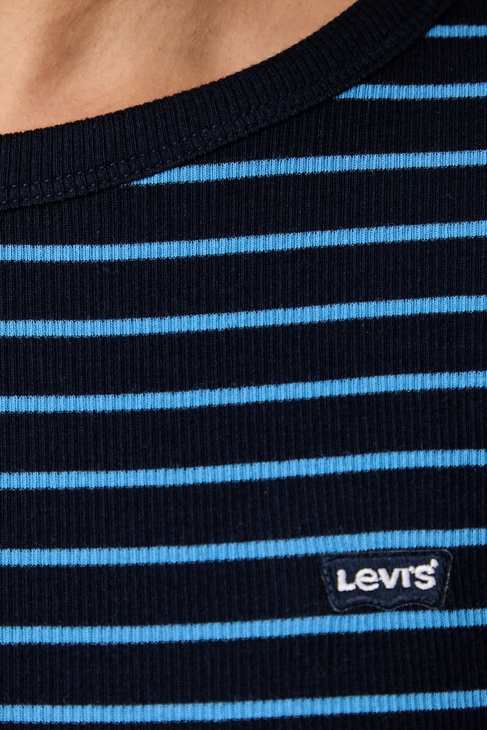 Levi's kratka majica ženska bombažna z elastanom HAYES 001J3 mornarsko modra