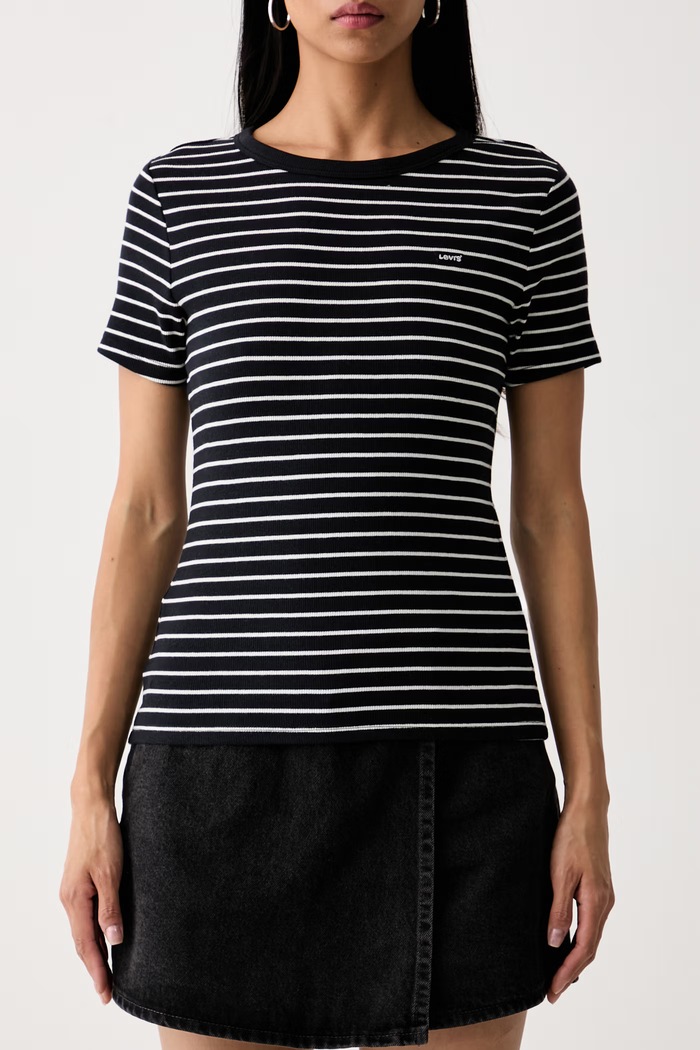 Levi's T-shirt damski bawełniany z elastanem HAYES czarny 001J3